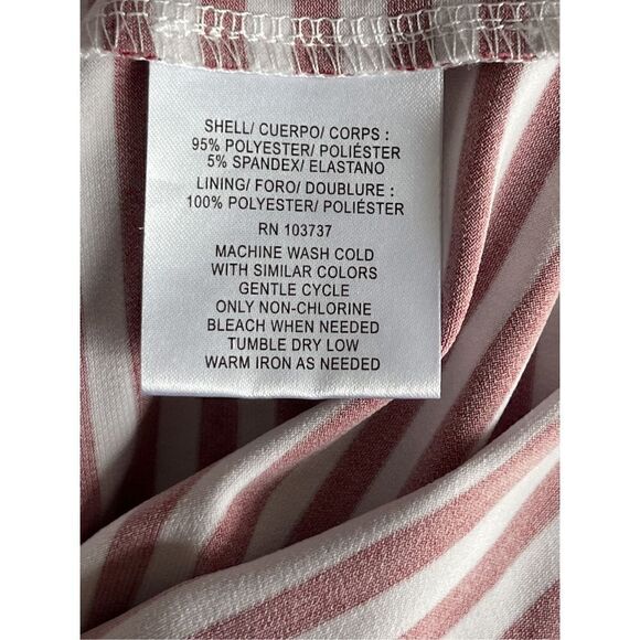 Donna Morgan Women's Red & White Off Shoulder Bishop Sleeve Dress Size 14 - Picture 8 of 8